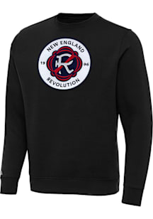 Antigua New England Revolution Mens Black Full Front Victory Big and Tall Crew Sweatshirt