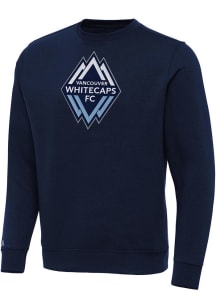 Antigua Vancouver Whitecaps FC Mens Navy Blue Full Front Victory Big and Tall Crew Sweatshirt