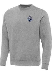 Antigua Vancouver Whitecaps FC Mens Grey Victory Big and Tall Crew Sweatshirt