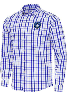 Antigua Montreal Impact Mens Blue Tending Long Sleeve Dress Shirt