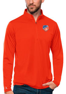 Antigua FC Cincinnati Mens Orange Tribute Long Sleeve 1/4 Zip Pullover