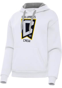 Antigua Columbus Crew Womens White Full Front Victory Hooded Sweatshirt