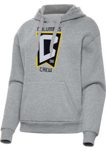 Antigua Columbus Crew Womens Grey Full Front Victory Hooded Sweatshirt