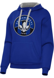 Antigua Montreal Impact Womens Blue Full Front Victory Hooded Sweatshirt