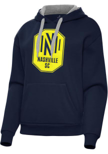 Antigua Nashville SC Womens Navy Blue Full Front Victory Hooded Sweatshirt