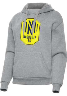 Antigua Nashville SC Womens Grey Full Front Victory Hooded Sweatshirt