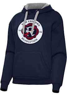 Antigua New England Revolution Womens Navy Blue Full Front Victory Hooded Sweatshirt