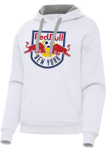 Antigua New York Red Bulls Womens White Full Front Victory Hooded Sweatshirt