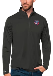 Antigua FC Dallas Mens Grey Tribute Long Sleeve 1/4 Zip Pullover