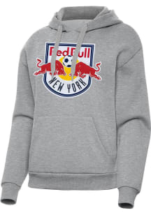 Antigua New York Red Bulls Womens Grey Full Front Victory Hooded Sweatshirt