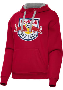 Antigua New York Red Bulls Womens Red Full Front Victory Hooded Sweatshirt