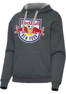 Antigua New York Red Bulls Womens Charcoal Full Front Victory Hooded Sweatshirt