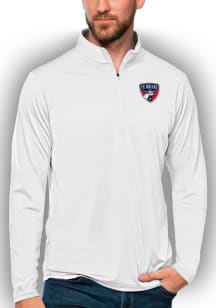 Antigua FC Dallas Mens White Tribute Long Sleeve 1/4 Zip Pullover