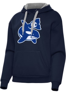 Antigua Seattle Sounders FC Womens Navy Blue Full Front Alternate Victory Hooded Sweatshirt