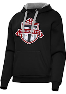Antigua Toronto FC Womens Black Full Front Victory Hooded Sweatshirt