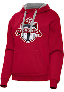 Antigua Toronto FC Womens Red Full Front Victory Hooded Sweatshirt
