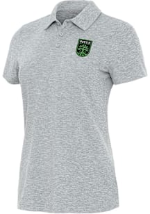 Antigua Austin FC Womens Grey Matter Short Sleeve Polo Shirt