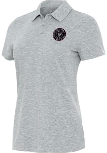 Antigua Inter Miami CF Womens Grey Matter Short Sleeve Polo Shirt