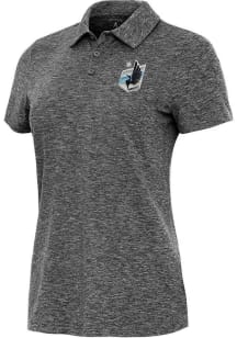 Antigua Minnesota United FC Womens Black Matter Short Sleeve Polo Shirt