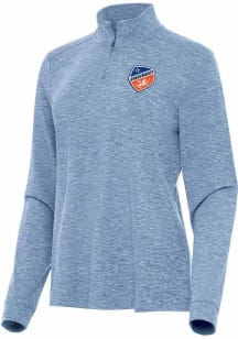 Antigua FC Cincinnati Womens Blue Mentor Qtr Zip Pullover