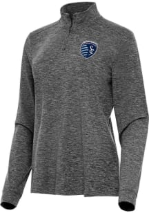 Antigua Sporting Kansas City Womens Black Mentor Qtr Zip Pullover