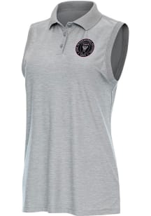 Antigua Inter Miami CF Womens Grey Recap Polo Shirt