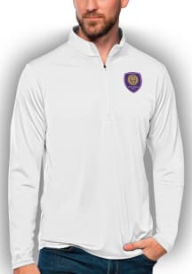 Antigua Orlando City SC Mens White Tribute Long Sleeve 1/4 Zip Pullover