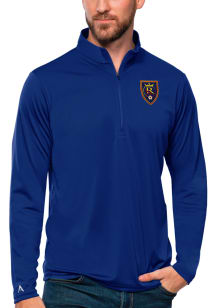 Antigua Real Salt Lake Mens Blue Tribute Long Sleeve 1/4 Zip Pullover