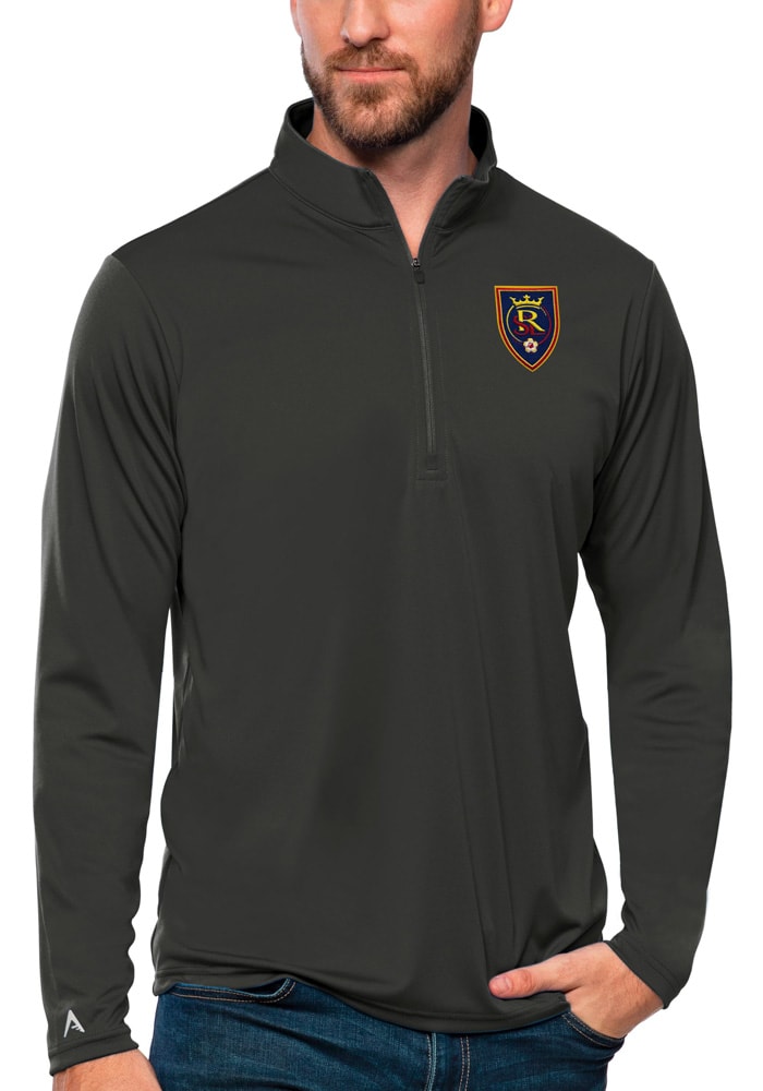 Antigua Real Salt Lake Mens Grey Tribute Pullover Jackets