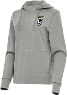 Antigua Columbus Crew Womens Grey Justice Hooded Sweatshirt