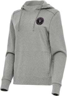 Antigua Inter Miami CF Womens Grey Justice Hooded Sweatshirt