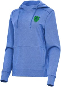 Antigua Seattle Sounders FC Womens Blue Justice Hooded Sweatshirt