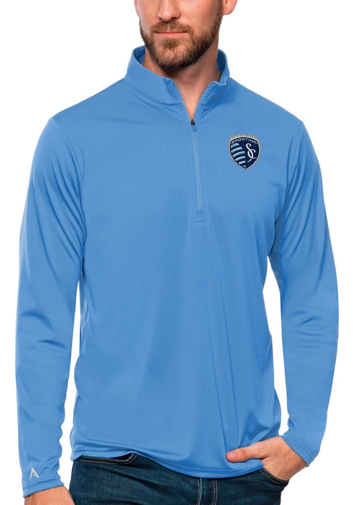 Antigua Sporting Kansas City Mens Blue Tribute Pullover Jackets