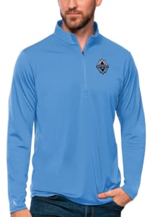 Antigua Vancouver Whitecaps FC Mens Blue Tribute Long Sleeve 1/4 Zip Pullover