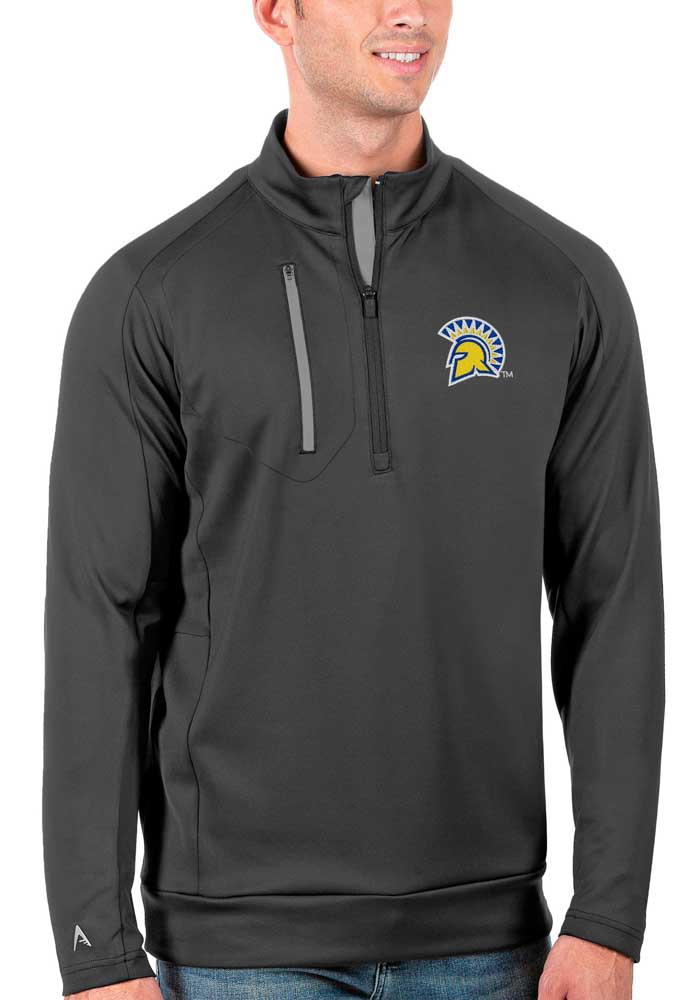 Antigua San Jose State Spartans Mens Grey Generation Long Sleeve 1/4 Zip Pullover