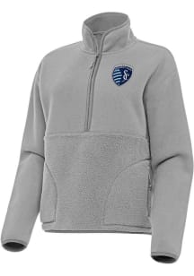 Antigua Sporting Kansas City Womens Grey Figure Qtr Zip