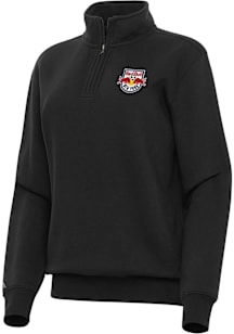 Antigua New York Red Bulls Womens Black Victory Qtr Zip