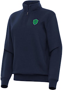Antigua Seattle Sounders FC Womens Navy Blue Victory Qtr Zip