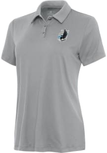 Antigua Minnesota United FC Womens Grey Reprocess Recycled Short Sleeve Polo Shirt