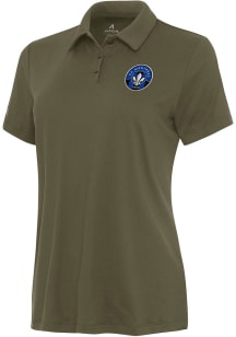 Antigua Montreal Impact Womens Olive Reprocess Recycled Short Sleeve Polo Shirt