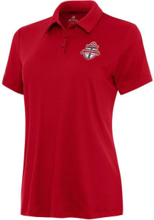 Antigua Toronto FC Womens Red Reprocess Recycled Short Sleeve Polo Shirt