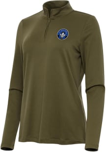 Antigua Montreal Impact Womens Olive Reprocess Recycled Qtr Zip