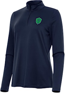 Antigua Seattle Sounders FC Womens Navy Blue Reprocess Recycled Qtr Zip