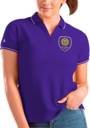 Antigua Orlando City SC Womens Purple Affluent Short Sleeve Polo Shirt