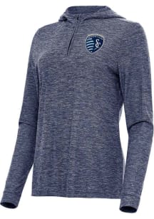 Antigua Sporting Kansas City Womens Navy Blue Daybreak Qtr Zip