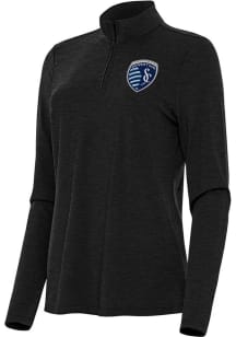 Antigua Sporting Kansas City Womens Black Bright Qtr Zip