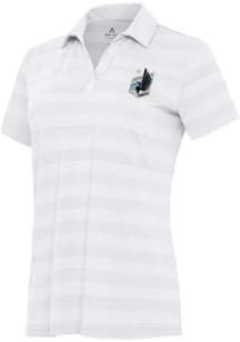 Antigua Minnesota United FC Womens White Tunnel Short Sleeve Polo Shirt