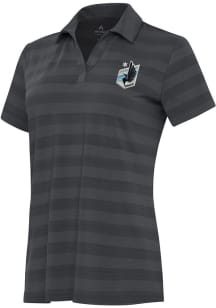 Antigua Minnesota United FC Womens Grey Tunnel Short Sleeve Polo Shirt
