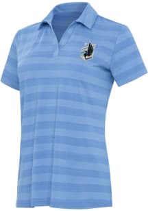 Antigua Minnesota United FC Womens Light Blue Tunnel Short Sleeve Polo Shirt