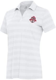 Antigua Toronto FC Womens White Tunnel Short Sleeve Polo Shirt